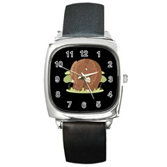 Cute Elephant Square Metal Watch by Valentinaart