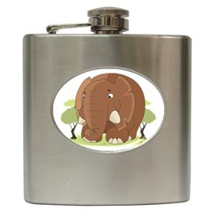 Cute Elephant Hip Flask (6 Oz) by Valentinaart