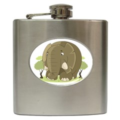 Cute Elephant Hip Flask (6 Oz) by Valentinaart