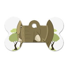 Cute Elephant Dog Tag Bone (one Side) by Valentinaart