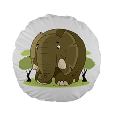 Cute Elephant Standard 15  Premium Flano Round Cushions by Valentinaart