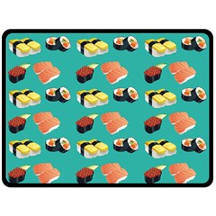 Sushi Pattern Fleece Blanket (large)  by Valentinaart