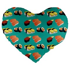Sushi Pattern Large 19  Premium Heart Shape Cushions by Valentinaart