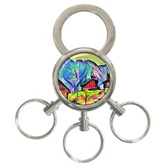 Magic Cube Abstract Art 3-ring Key Chains by NouveauDesign