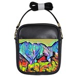 Magic cube abstract art Girls Sling Bags Front