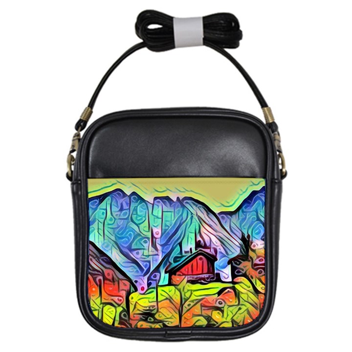 Magic cube abstract art Girls Sling Bags