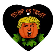 Trump Or Treat  Heart Ornament (two Sides) by Valentinaart