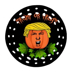 Trump Or Treat  Round Filigree Ornament (two Sides) by Valentinaart