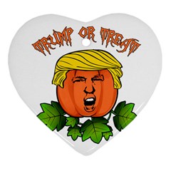 Trump Or Treat  Heart Ornament (two Sides) by Valentinaart