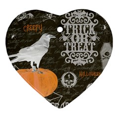 Vintage Halloween Heart Ornament (two Sides) by Valentinaart