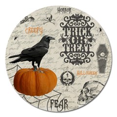 Vintage Halloween Magnet 5  (round) by Valentinaart