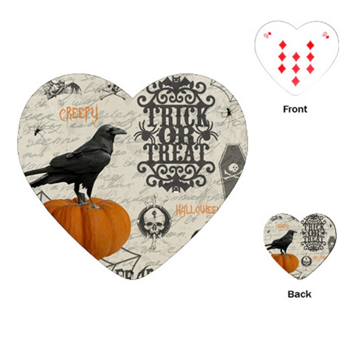 Vintage Halloween Playing Cards (Heart) 