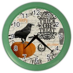 Vintage Halloween Color Wall Clocks by Valentinaart