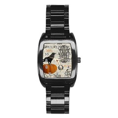 Vintage Halloween Stainless Steel Barrel Watch by Valentinaart