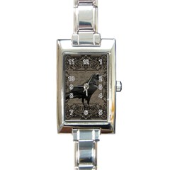 Vintage Halloween Raven Rectangle Italian Charm Watch