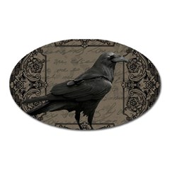 Vintage Halloween Raven Oval Magnet by Valentinaart