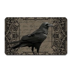 Vintage Halloween Raven Magnet (rectangular) by Valentinaart