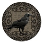 Vintage Halloween raven Magnet 5  (Round) Front