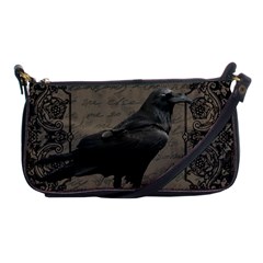 Vintage Halloween Raven Shoulder Clutch Bags by Valentinaart