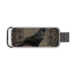 Vintage Halloween Raven Portable Usb Flash (two Sides)