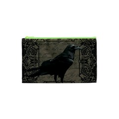 Vintage Halloween Raven Cosmetic Bag (xs) by Valentinaart