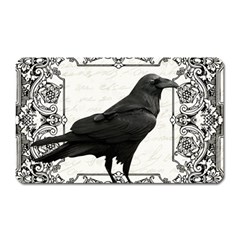 Vintage Halloween Raven Magnet (rectangular) by Valentinaart