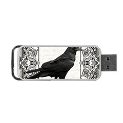 Vintage Halloween Raven Portable Usb Flash (one Side) by Valentinaart