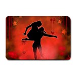 Dancing Couple On Red Background With Flowers And Hearts Small Doormat  24 x16  Door Mat