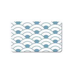 Art Deco,shell Pattern,teal,white Magnet (name Card) by NouveauDesign