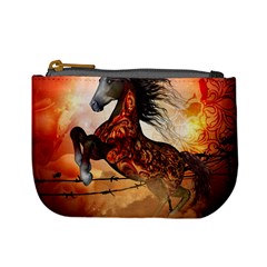 Awesome Creepy Running Horse With Skulls Mini Coin Purses by FantasyWorld7