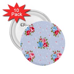 Cute Shabby Chic Floral Pattern 2 25  Buttons (10 Pack)  by NouveauDesign