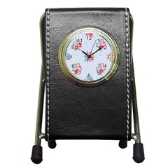 cute shabby chic floral pattern Pen Holder Desk Clocks