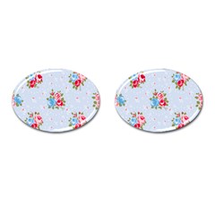 cute shabby chic floral pattern Cufflinks (Oval)