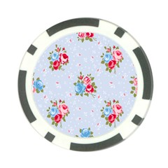 Cute Shabby Chic Floral Pattern Poker Chip Card Guard by NouveauDesign