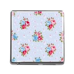 cute shabby chic floral pattern Memory Card Reader (Square)