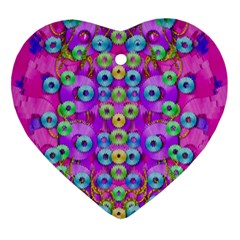 Festive Metal And Gold In Pop Art Heart Ornament (two Sides) by pepitasart