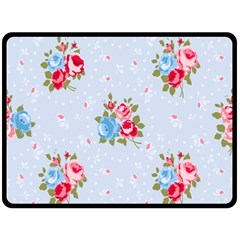 cute shabby chic floral pattern Double Sided Fleece Blanket (Large) 