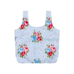 cute shabby chic floral pattern Full Print Recycle Bags (S) 