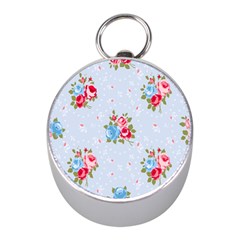 cute shabby chic floral pattern Mini Silver Compasses