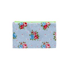 cute shabby chic floral pattern Cosmetic Bag (XS)