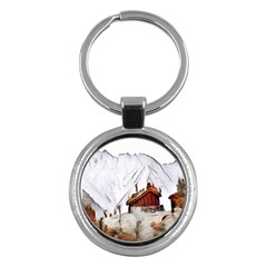 French Coffee Style Abstract Art Key Chains (round)  by NouveauDesign