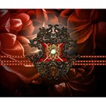 Wonderful Floral Design With Diamond Deluxe Canvas 14  x 11  14  x 11  x 1.5  Stretched Canvas