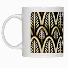 Art Deco Gold Black Shell Pattern White Mugs by NouveauDesign