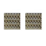 art deco gold black shell pattern Cufflinks (Square) Front(Pair)