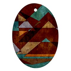 Turquoise And Bronze Triangle Design With Copper Oval Ornament (two Sides) by digitaldivadesigns