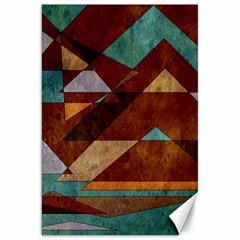 Turquoise And Bronze Triangle Design With Copper Canvas 20  X 30   by digitaldivadesigns