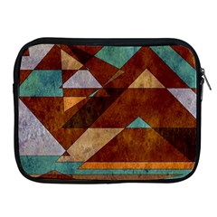 Turquoise And Bronze Triangle Design With Copper Apple Ipad 2/3/4 Zipper Cases by digitaldivadesigns