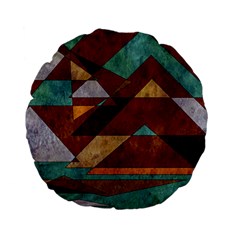 Turquoise And Bronze Triangle Design With Copper Standard 15  Premium Flano Round Cushions by digitaldivadesigns