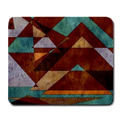 Turquoise And Bronze Triangle Design With Copper Large Mousepads by digitaldivadesigns