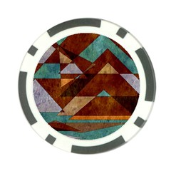 Turquoise And Bronze Triangle Design With Copper Poker Chip Card Guard (10 Pack) by digitaldivadesigns